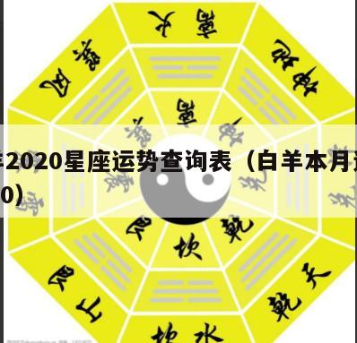 白羊2020星座运势查询表（白羊本月运势2020）