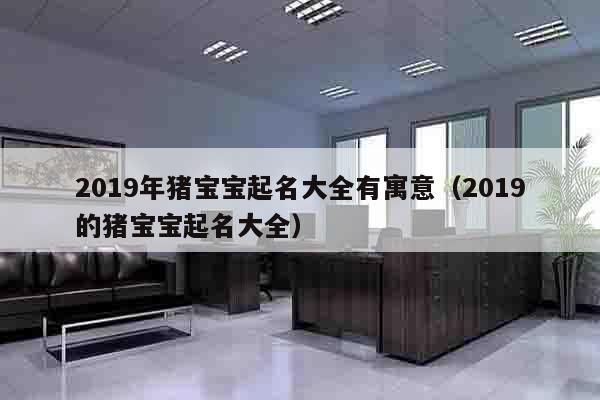 2019年猪宝宝起名大全有寓意（2019的猪宝宝起名大全）